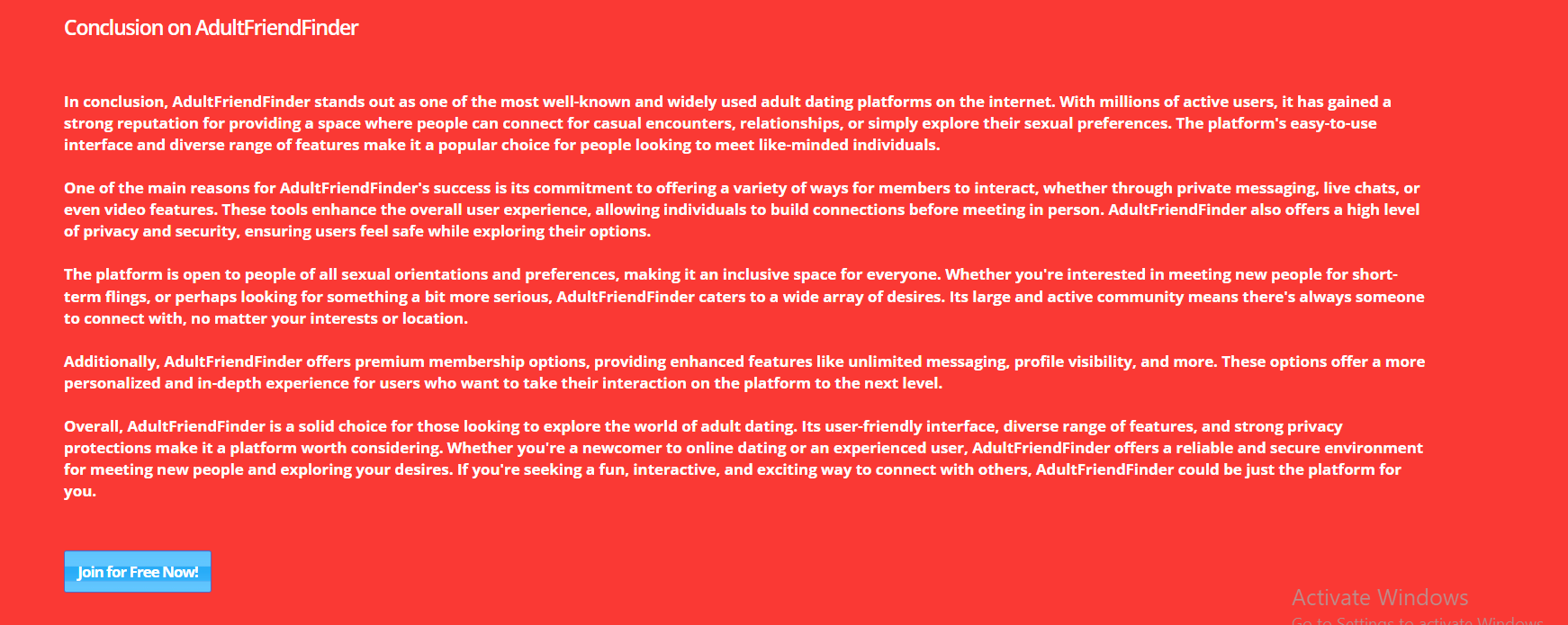 AdultFriendFinder live cams feature